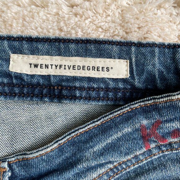 Streetwear Hip Hop Paint Splatter Jeans Women 32 Blue 25Degrees Button Fly Denim - Picture 4 of 11